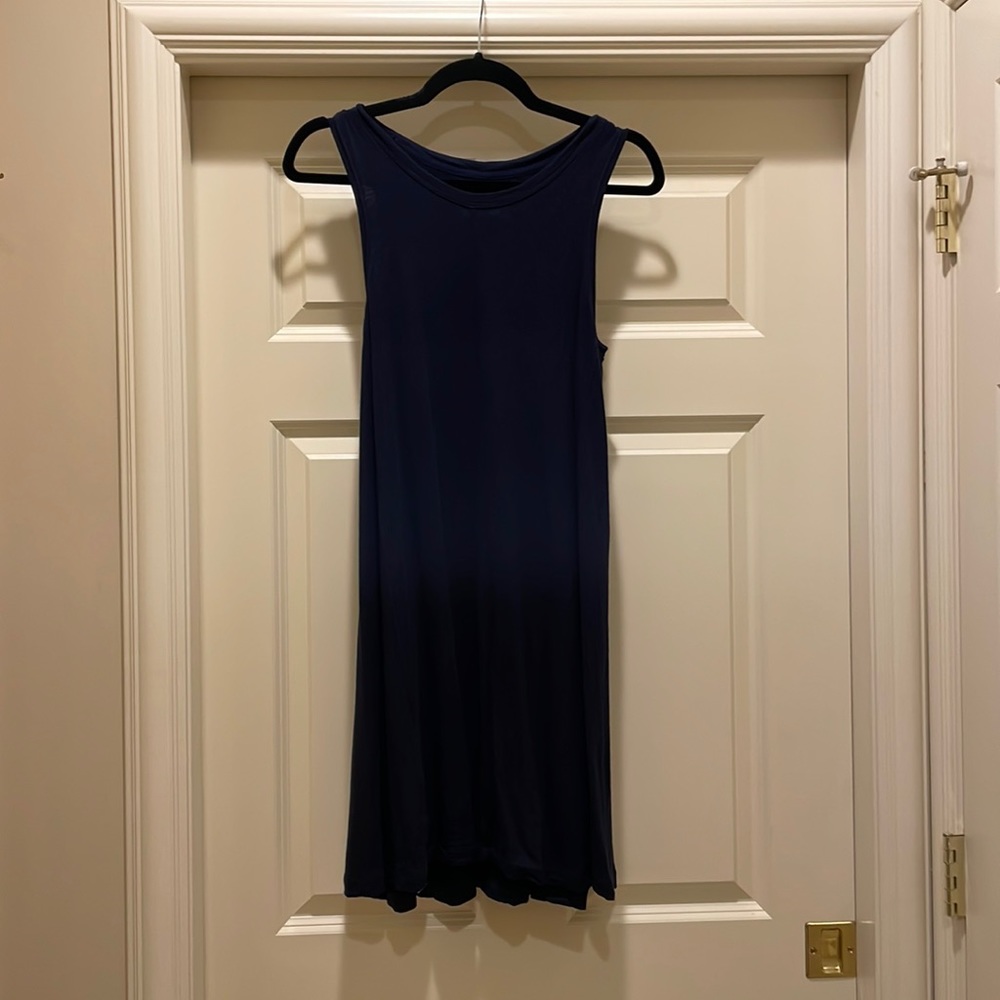 Iou and grey swing navy dress